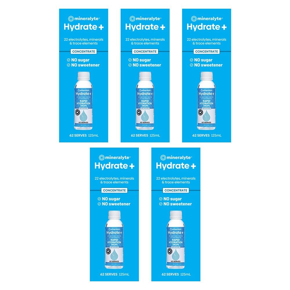 Mineralyte Hydrate + Rapid Hydration Drops 125mL Pack of 5