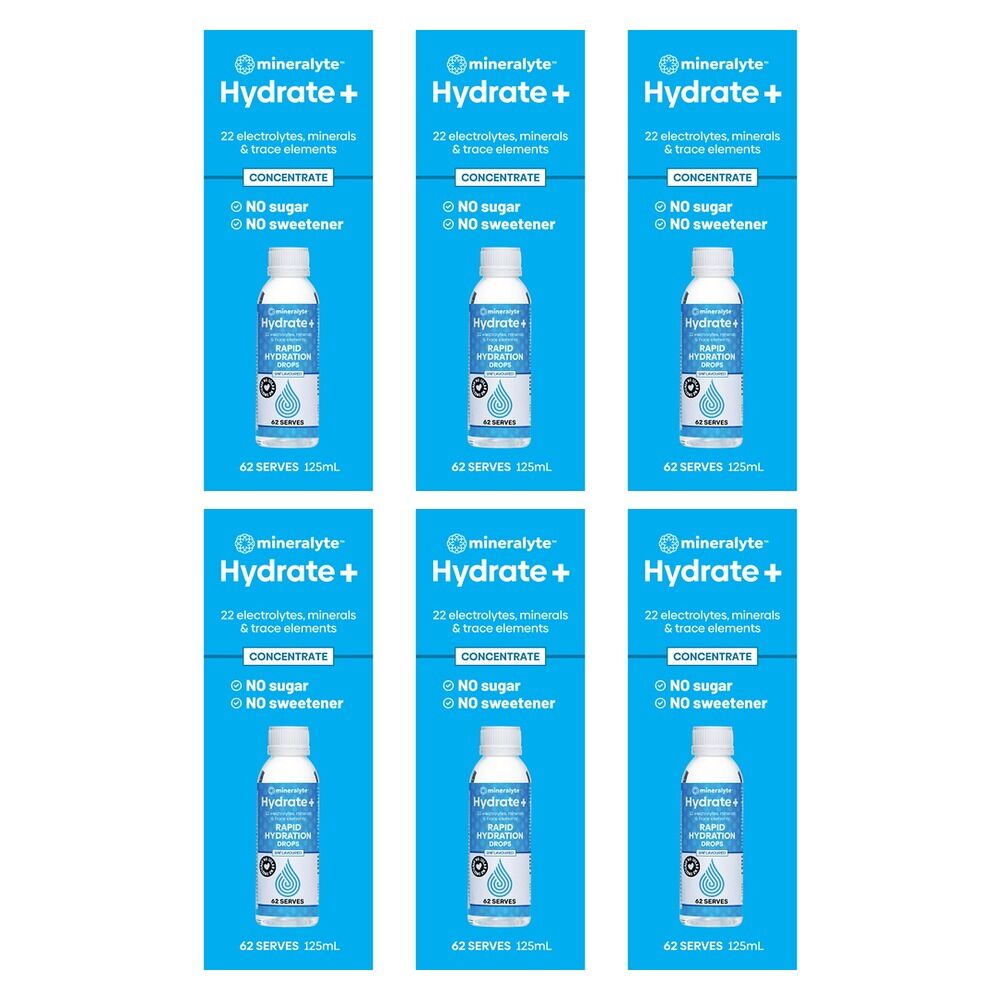 Mineralyte Hydrate + Rapid Hydration Drops 125mL Pack of 6