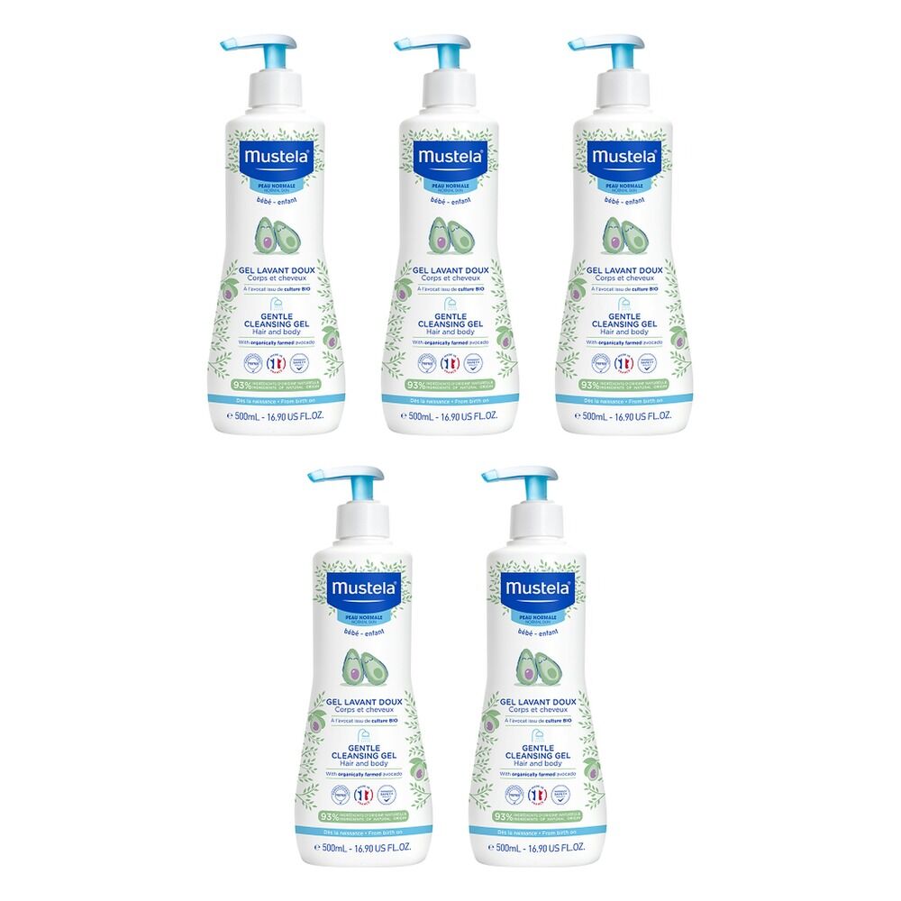 Mustela Gentle Cleansing Gel for Normal Skin 500mL Pack of 5