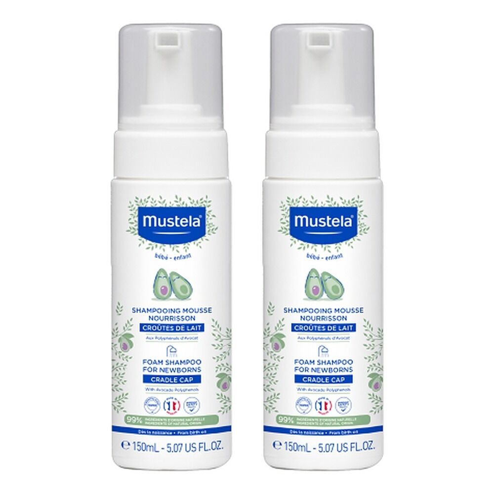 Mustela Newborn Foam Shampoo for Cradle Cap Prevention 150mL Pack of 2