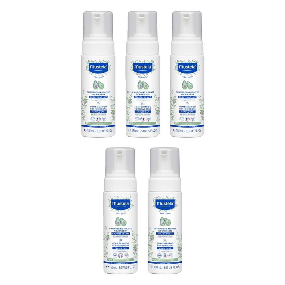 Mustela Newborn Foam Shampoo for Cradle Cap Prevention 150mL Pack of 5
