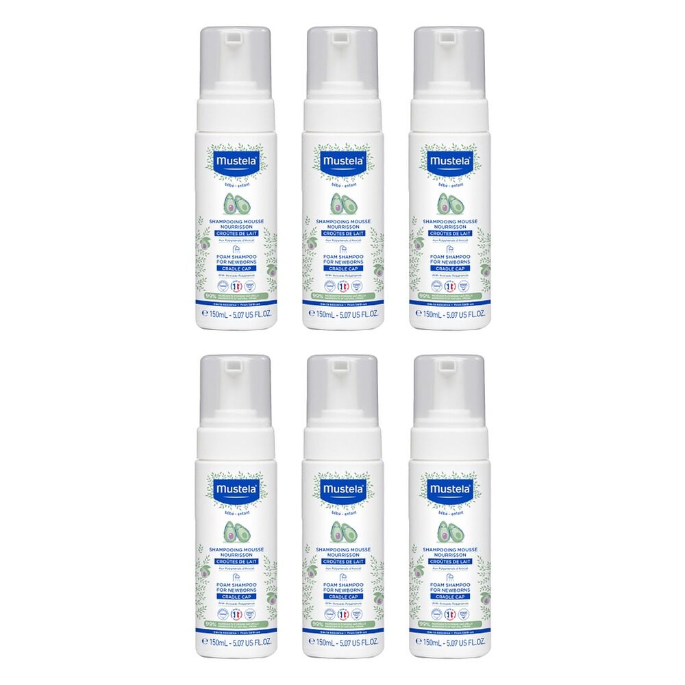 Mustela Newborn Foam Shampoo for Cradle Cap Prevention 150mL Pack of 6