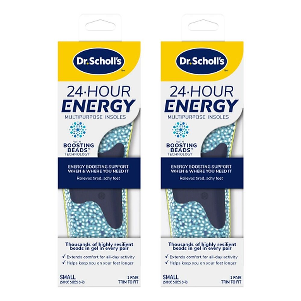 Scholl 24 Hour Energy Multipurpose Insoles Small Pack of 2