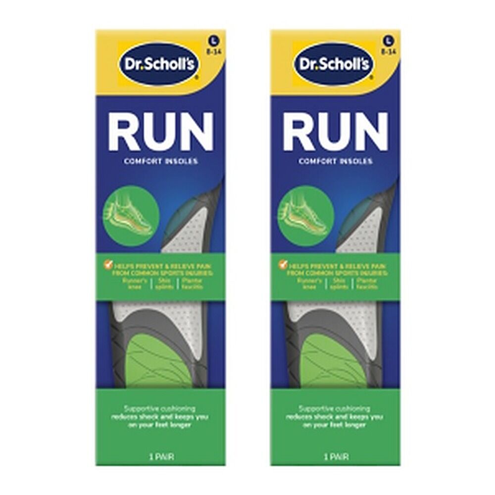 Scholl Run Comfort Insoles Large 8-14 Pack of 2