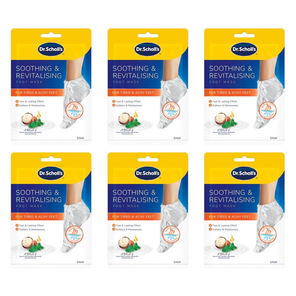 Scholl Soothing & Revitalising Foot Mask Pack of 6