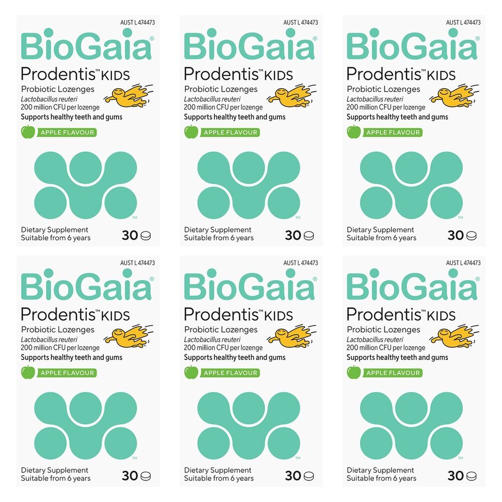 BioGaia Prodentis Probiotic Lozenges Apple Flavour 30 Pack Bundle of 6