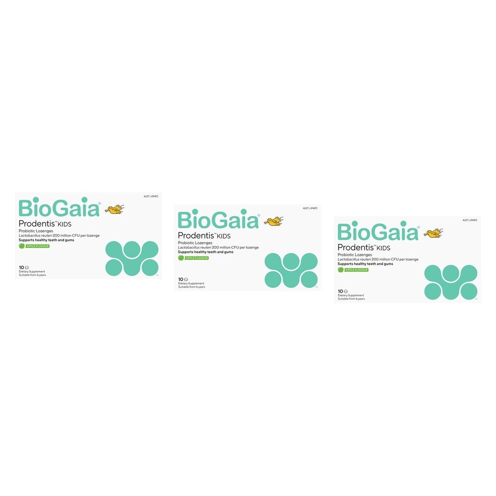 BioGaia Prodentis Kids Lozenges Apple 10 Pack Bundle of 3