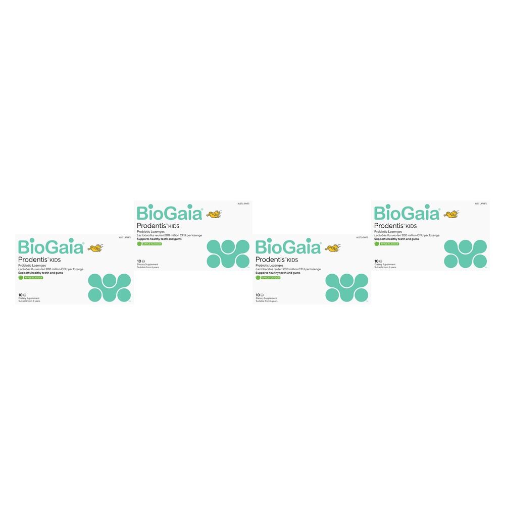 BioGaia Prodentis Kids Lozenges Apple 10 Pack Bundle of 4