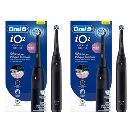 Oral-B iO2 Clean & Gentle Rechargeable Toothbrush Black Pack of 2