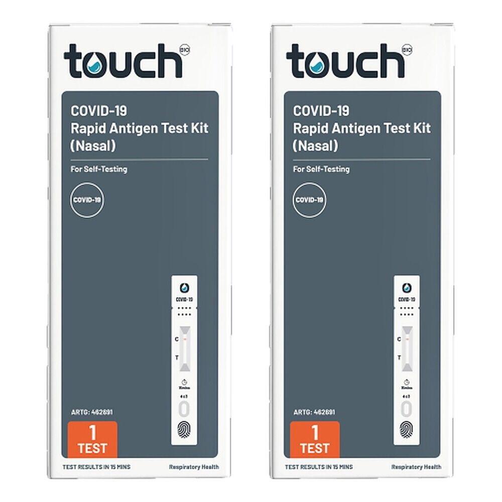 TouchBio COVID-19 Nasal Rapid Antigen Test 1 Test Pack of 2