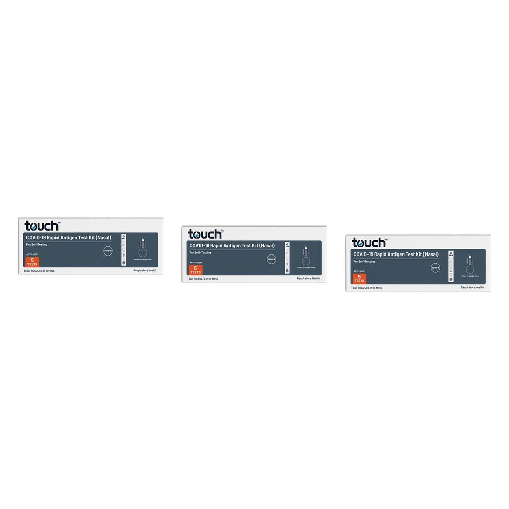TouchBio COVID-19 Nasal Rapid Antigen Test 5 Pack Bundle of 3