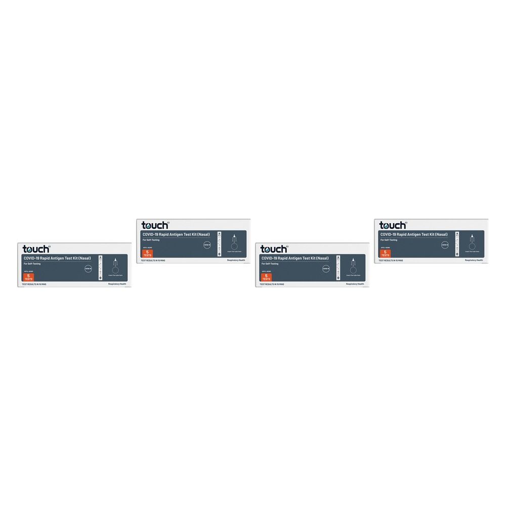TouchBio COVID-19 Nasal Rapid Antigen Test 5 Pack Bundle of 4