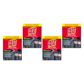Deep Heat Back Pain Extra Large Heat Patches 4 Pack Bundle of 4