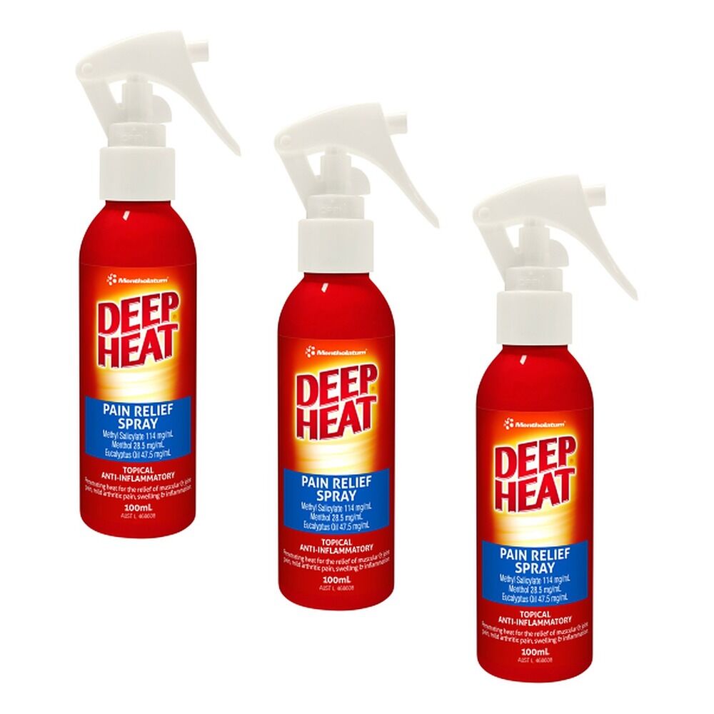Deep Heat Pain Relief Spray 100mL Pack of 3