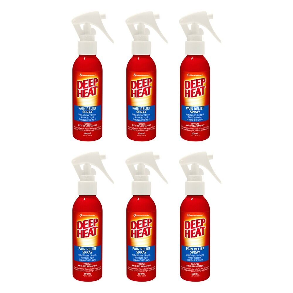 Deep Heat Pain Relief Spray 100mL Pack of 6