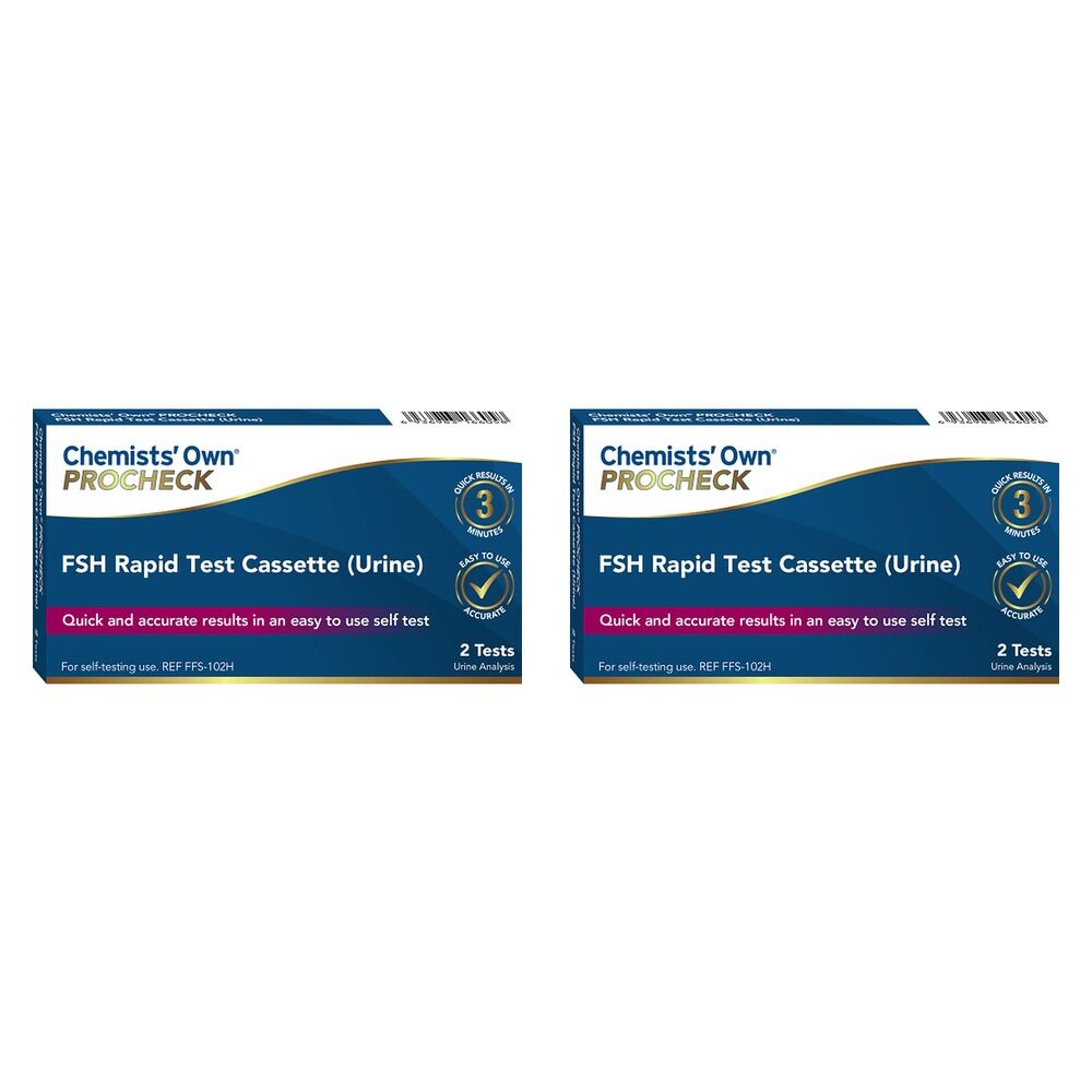 Chemists' Own PROCHECK FSH Rapid Test Cassette 2 Pack Bundle of 2