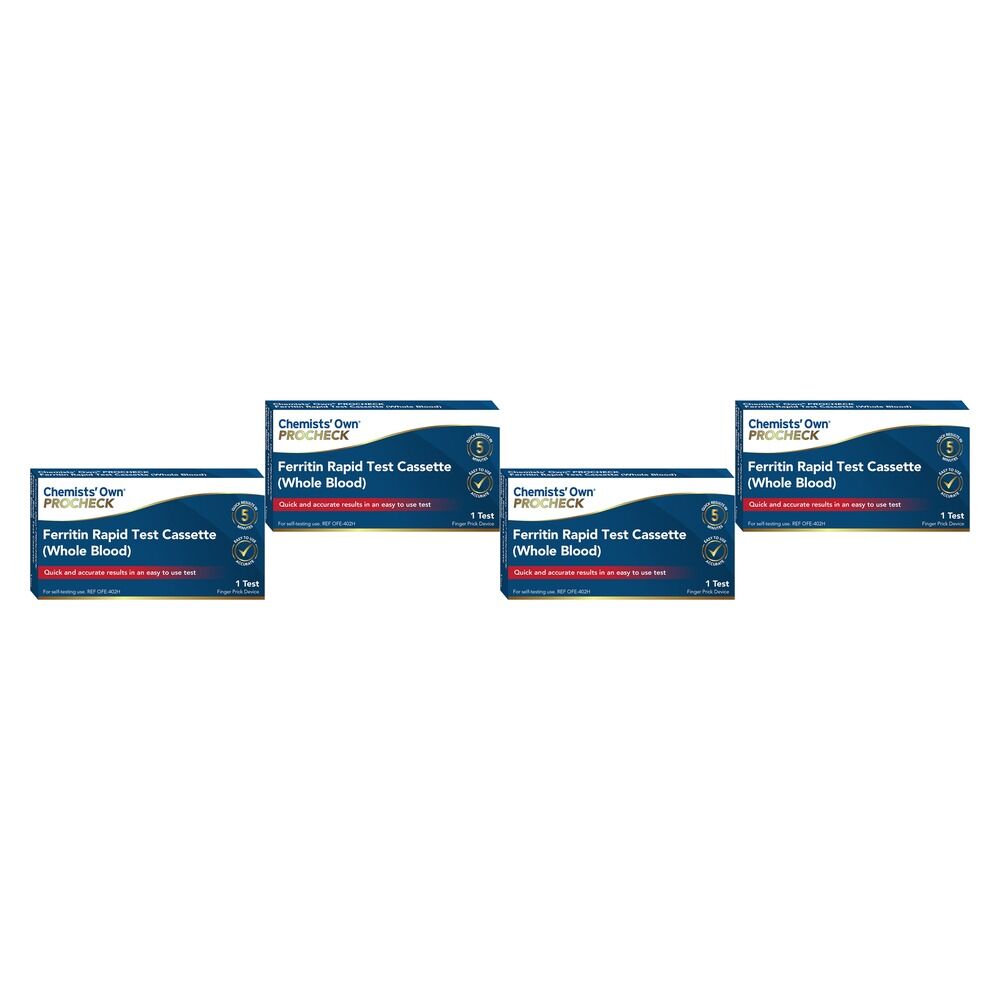 Chemists' Own PROCHECK Ferritin Rapid Test Cassette Whole Blood Pack of 4
