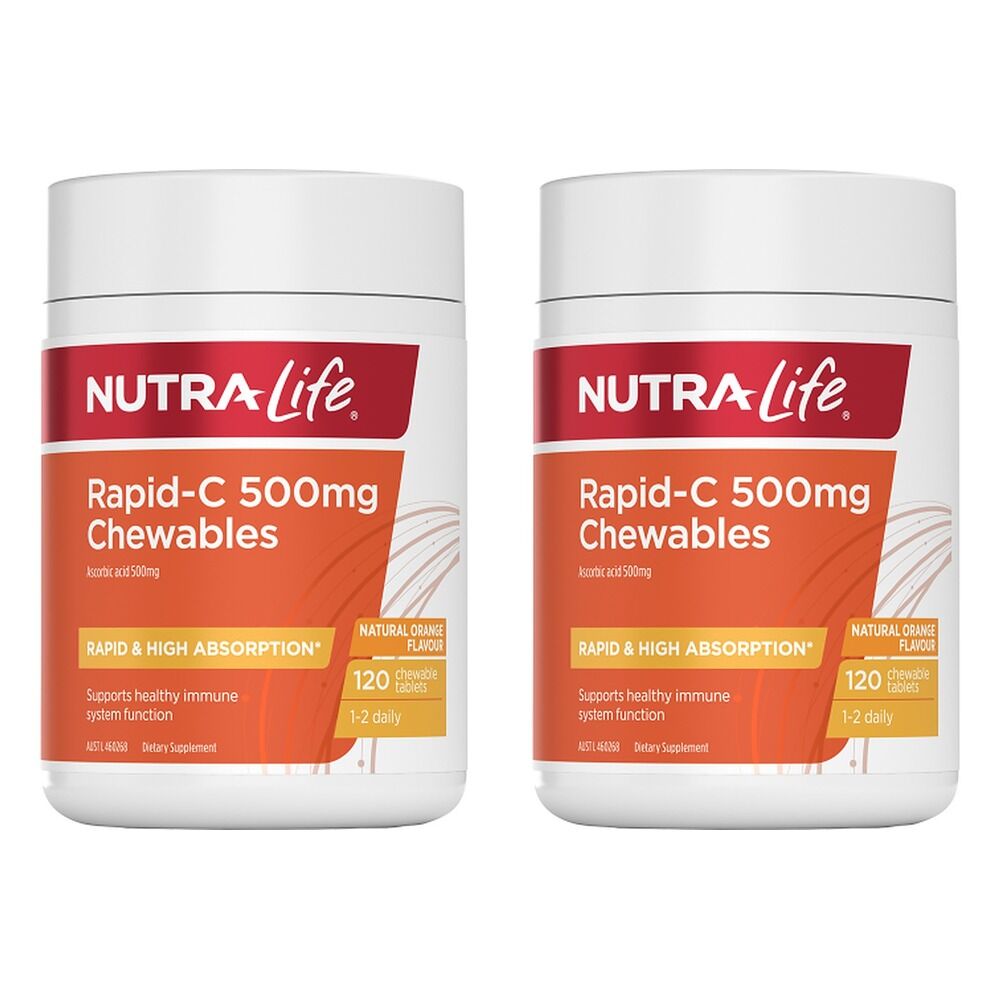 Nutra-Life Rapid-C 500mg Chewable Tablets Pack of 2