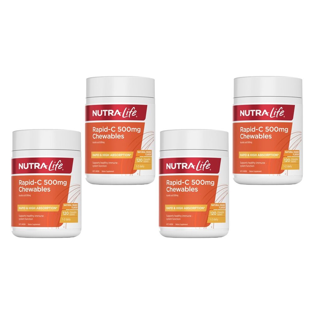 Nutra-Life Rapid-C 500mg Chewable Tablets Pack of 4