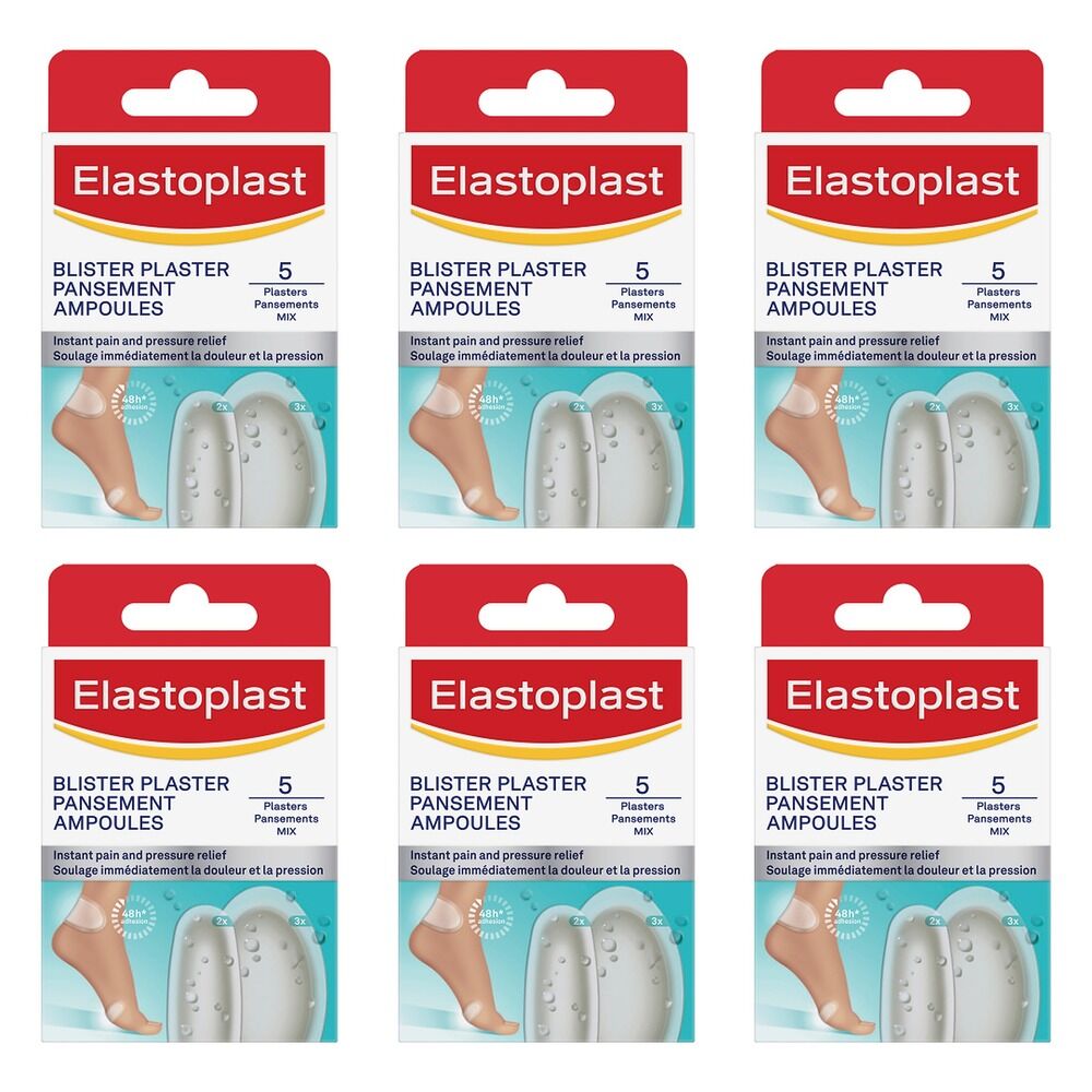 Elastoplast SOS Blister Plasters 5 Pack Bundle of 6