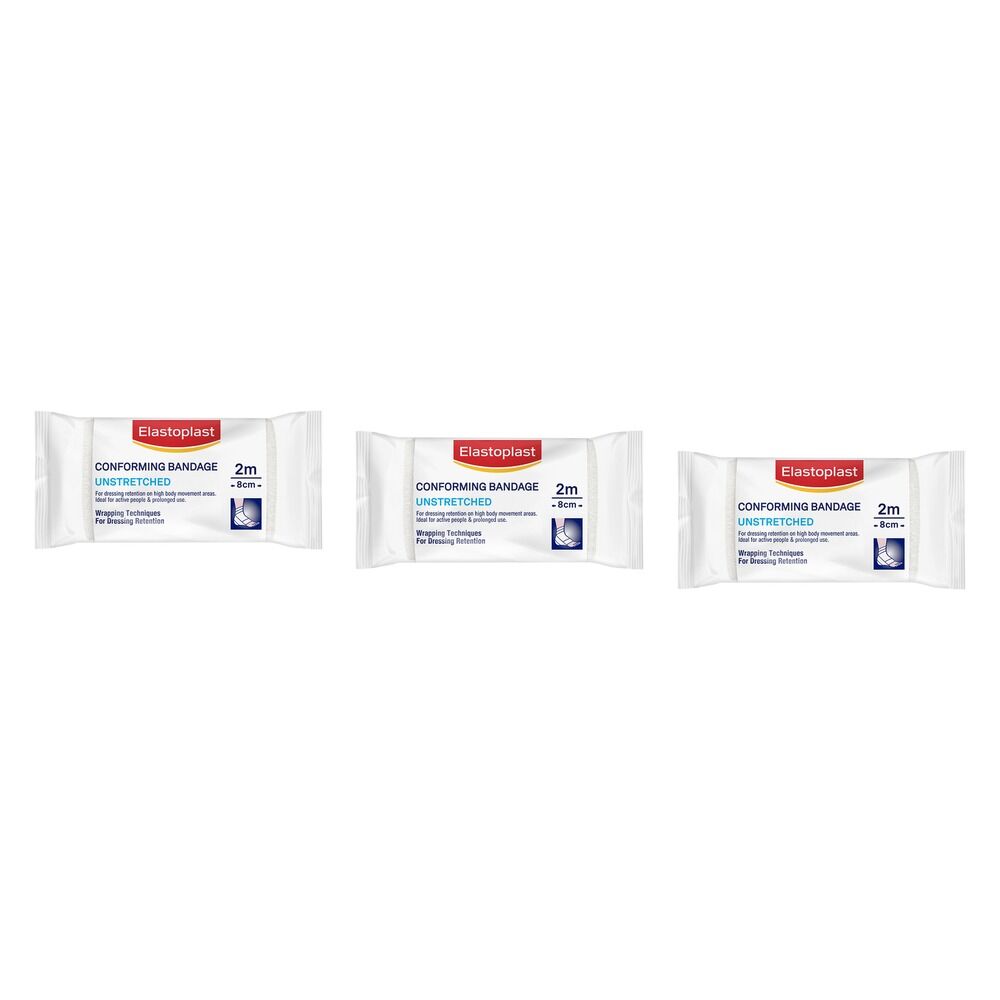 Elastoplast Conforming Bandage Unstretched 8cm x 2m Pack of 3