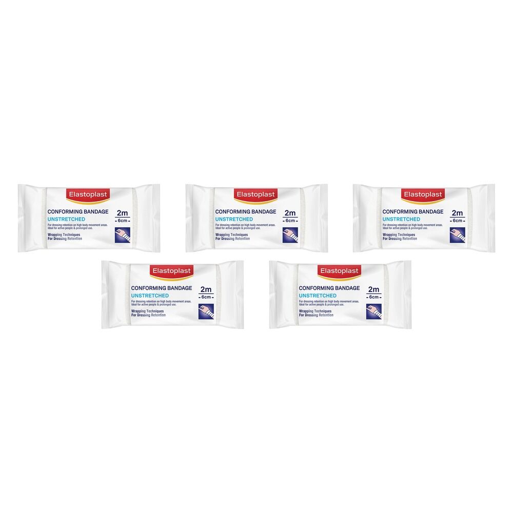 Elastoplast Conforming Bandage Unstretched 6cm x 2m Pack of 5