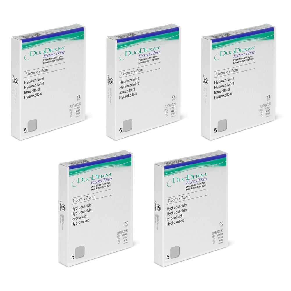 Duoderm Dressing Square Extra Thin 7.5cm x 7.5cm Pack of 5