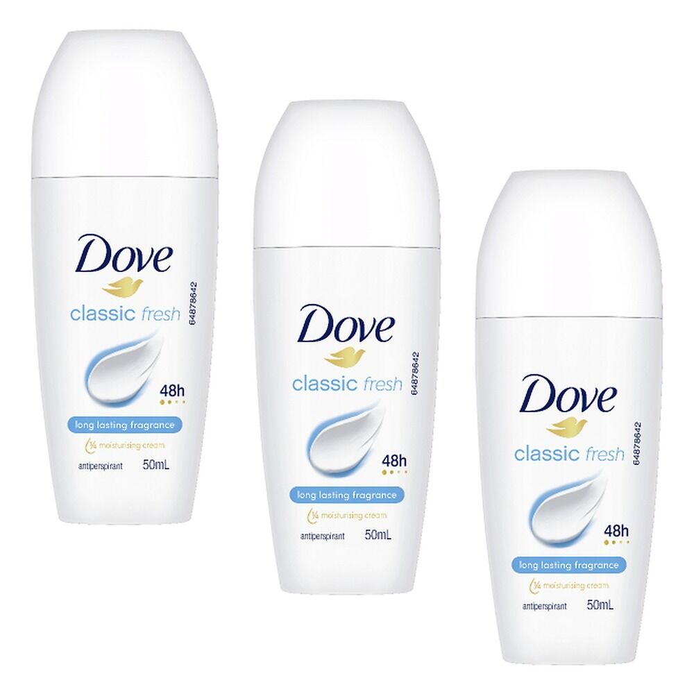 Dove Antiperspirant 48HR Classic Fresh Roll-On 50mL Pack of 3
