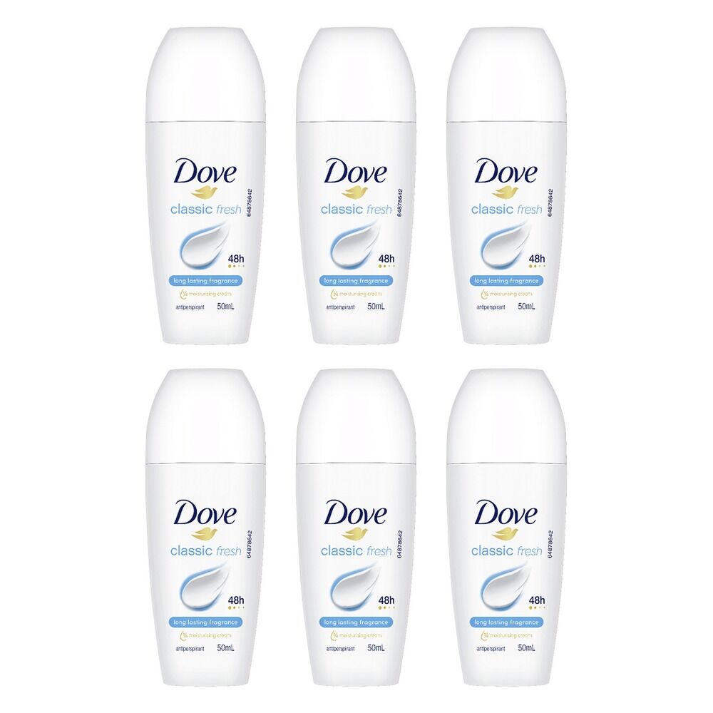Dove Antiperspirant 48HR Classic Fresh Roll-On 50mL Pack of 6