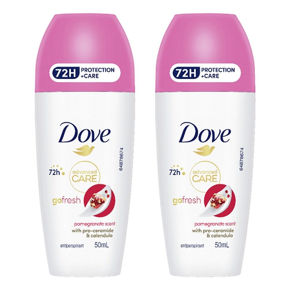Dove Advanced Care Antiperspirant 72HR Protection Pomegranate Roll-On Pack of 2