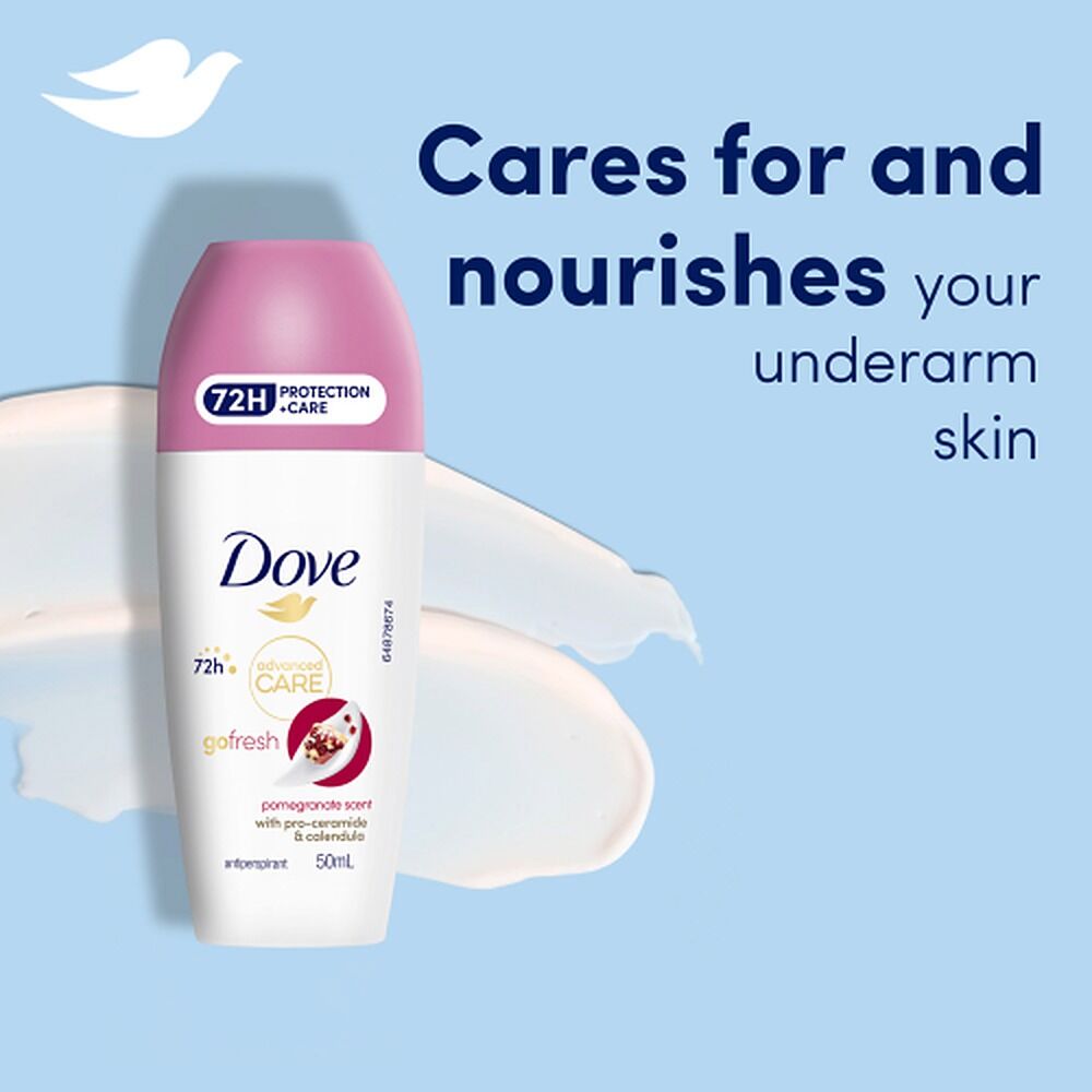 Dove Advanced Care Antiperspirant 72HR Protection Pomegranate Roll-On 50mL