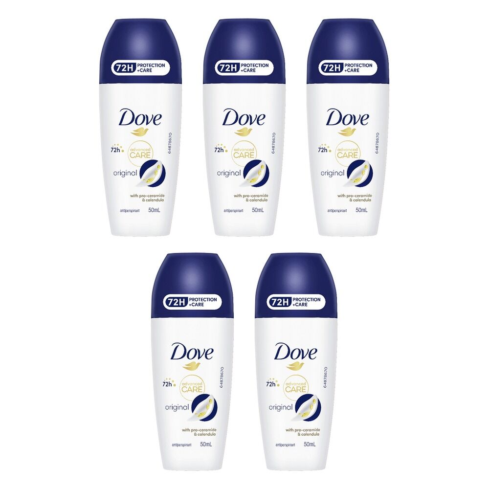 Dove Advanced Care Antiperspirant 72HR Protection Original Roll-On Pack of 5