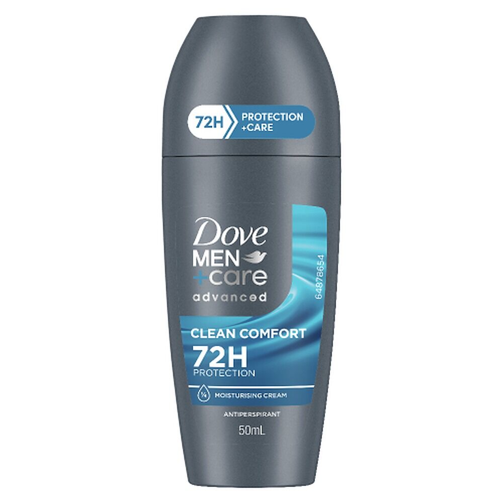 Dove Men Deodorant Advanced 72HR Roll-On Clean Comfort 50mL