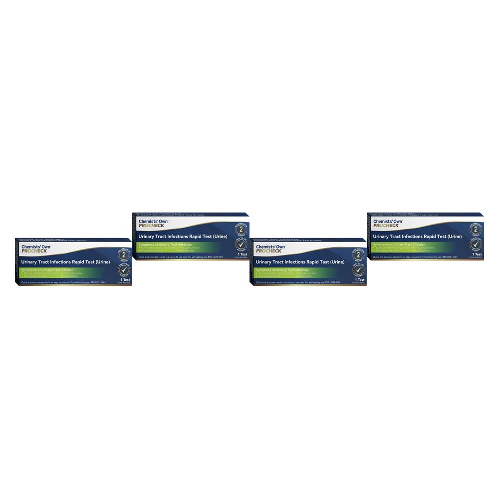 Chemists' Own PROCHECK UTI Rapid Urine Test Pack of 4