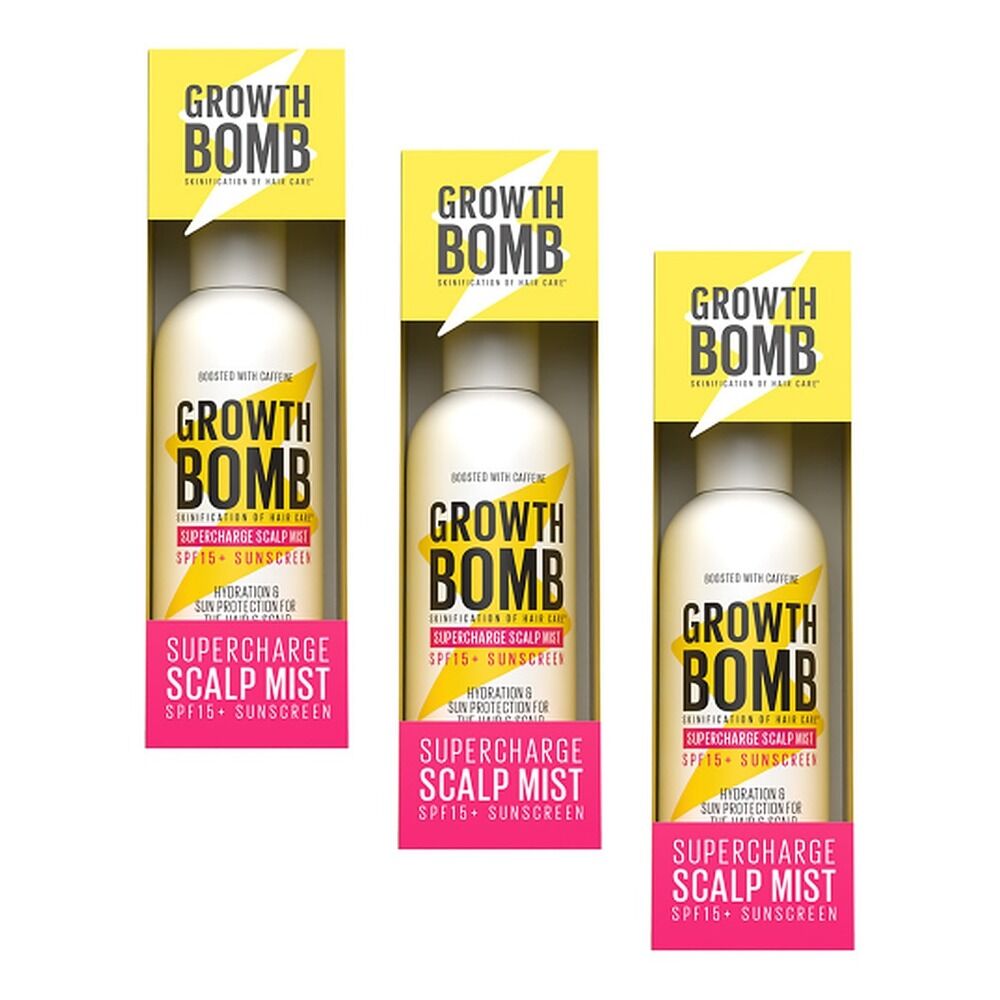 Growth Bomb Supercharge Scalp Mist SPF15 60mL Pack of 3