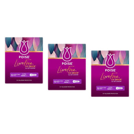 Poise LiveFree No Wings Super Ultra-Thin Pads 12 Pack x 4 Bundle of 3