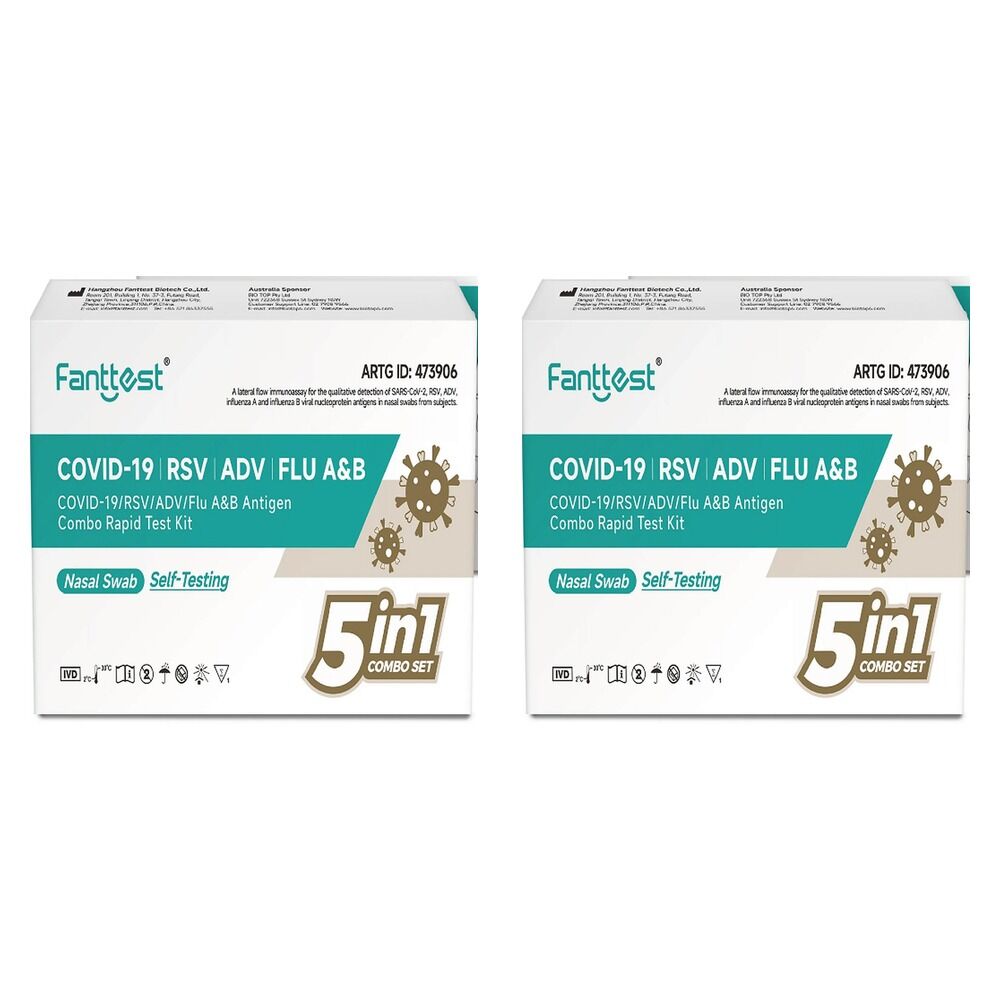 Fanttest 5-in-1 Covid Rapid Antigen Test Pack of 2