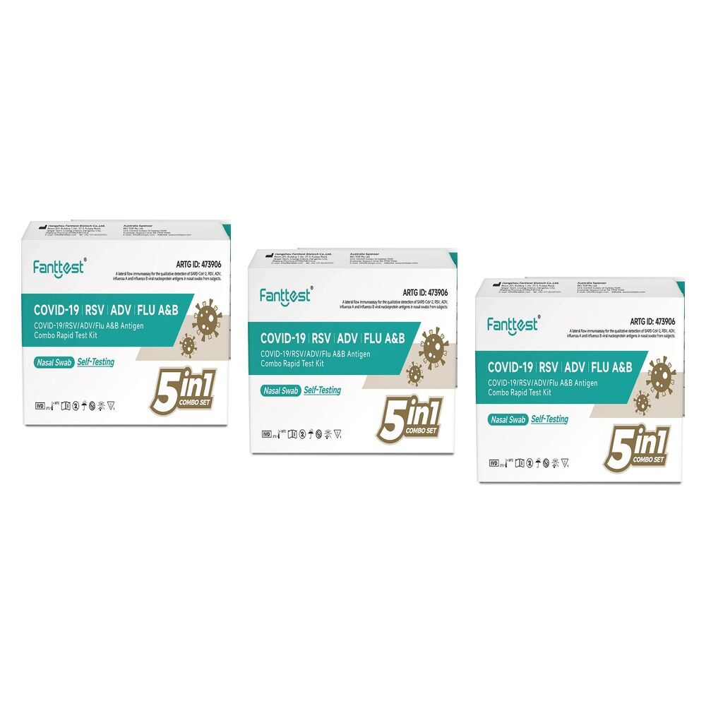 Fanttest 5-in-1 Covid Rapid Antigen Test Pack of 3