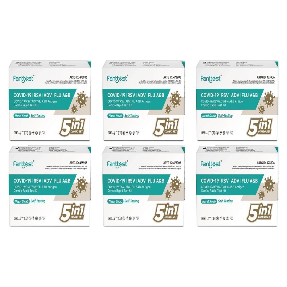 Fanttest 5-in-1 Covid Rapid Antigen Test Pack of 6