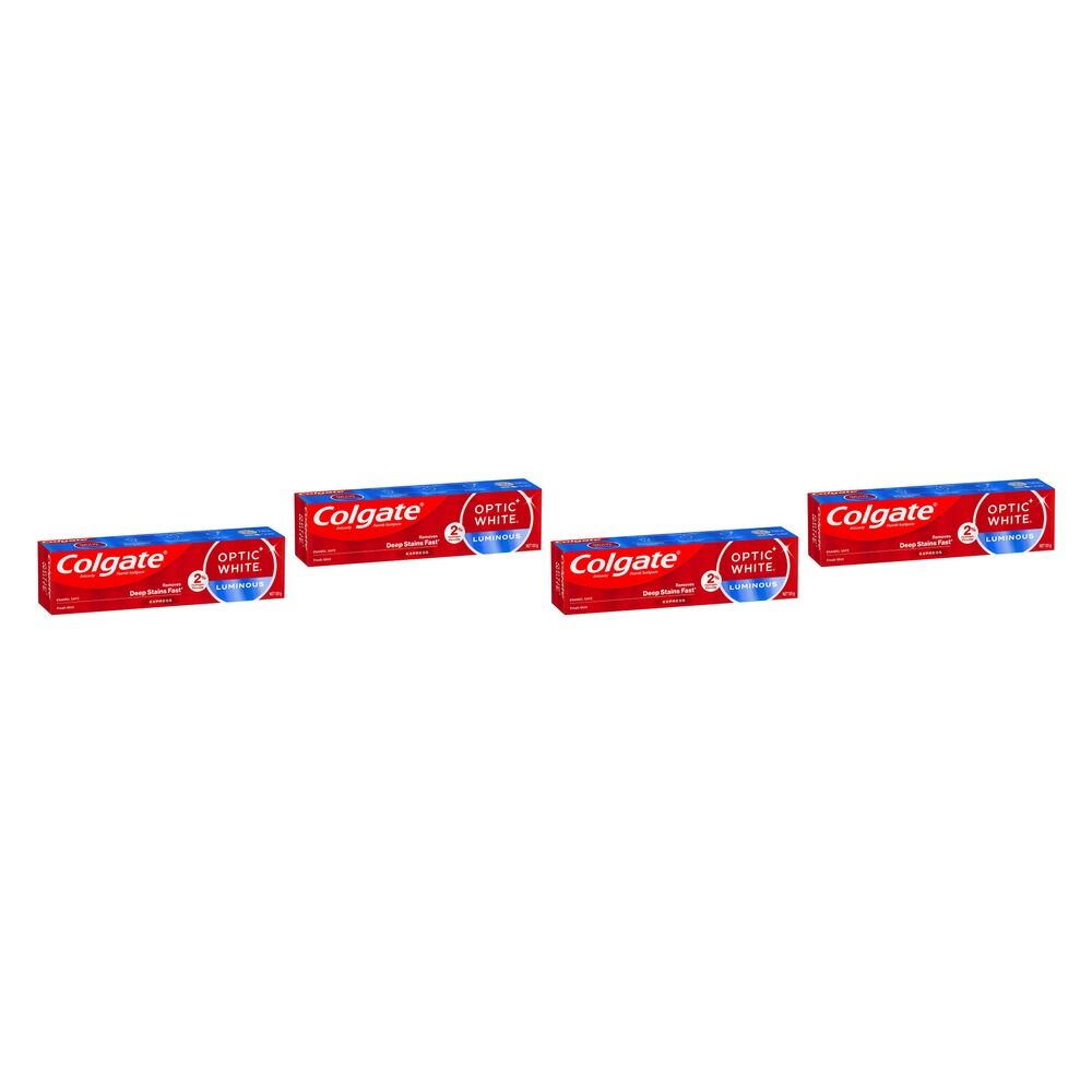 Colgate Optic White Luminous Express Fresh Mint Toothpaste 125g Pack of 4