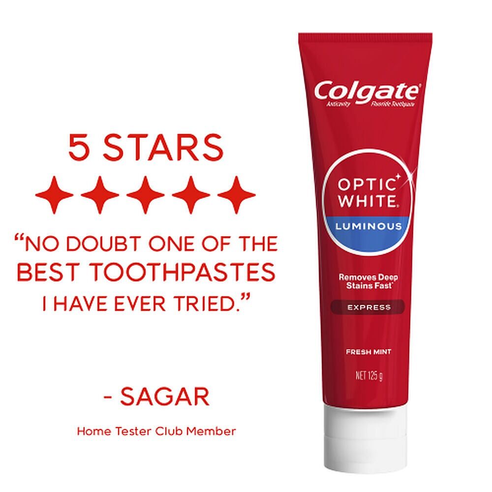 Colgate Optic White Luminous Express Fresh Mint Toothpaste 125g