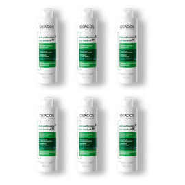 Dercos Anti-Dandruff DS Shampoo for Normal to Oily Hair 200mL Pack of 6