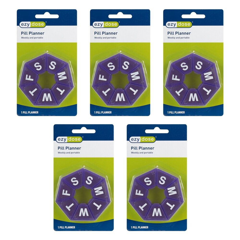 Ezy Dose 7-day 7-sided Pill Reminder Pack of 5