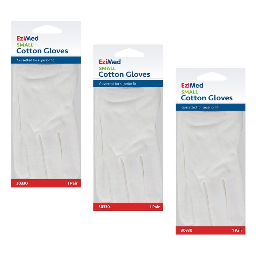 EziMed Cotton Gloves Small Pack of 3