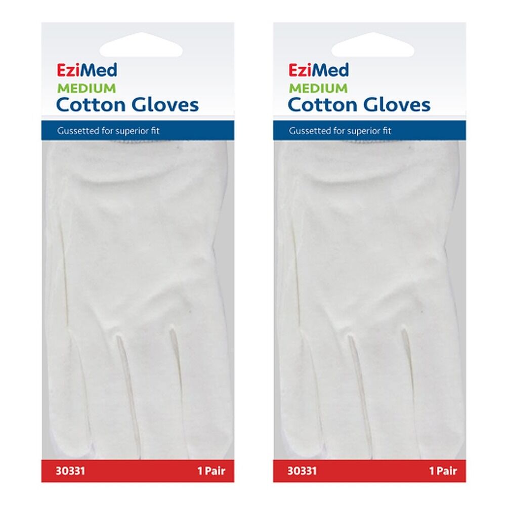 EziMed Cotton Gloves Medium Pack of 2