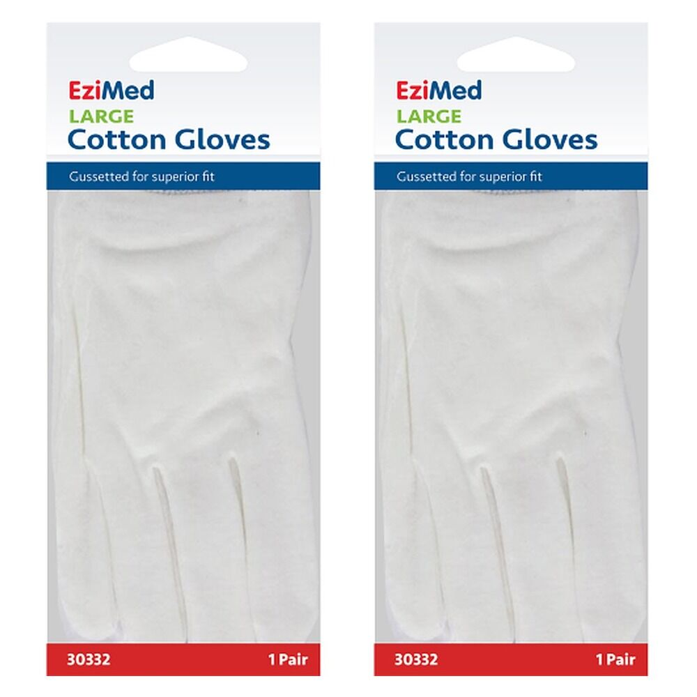 EziMed Cotton Gloves Large Pack of 2