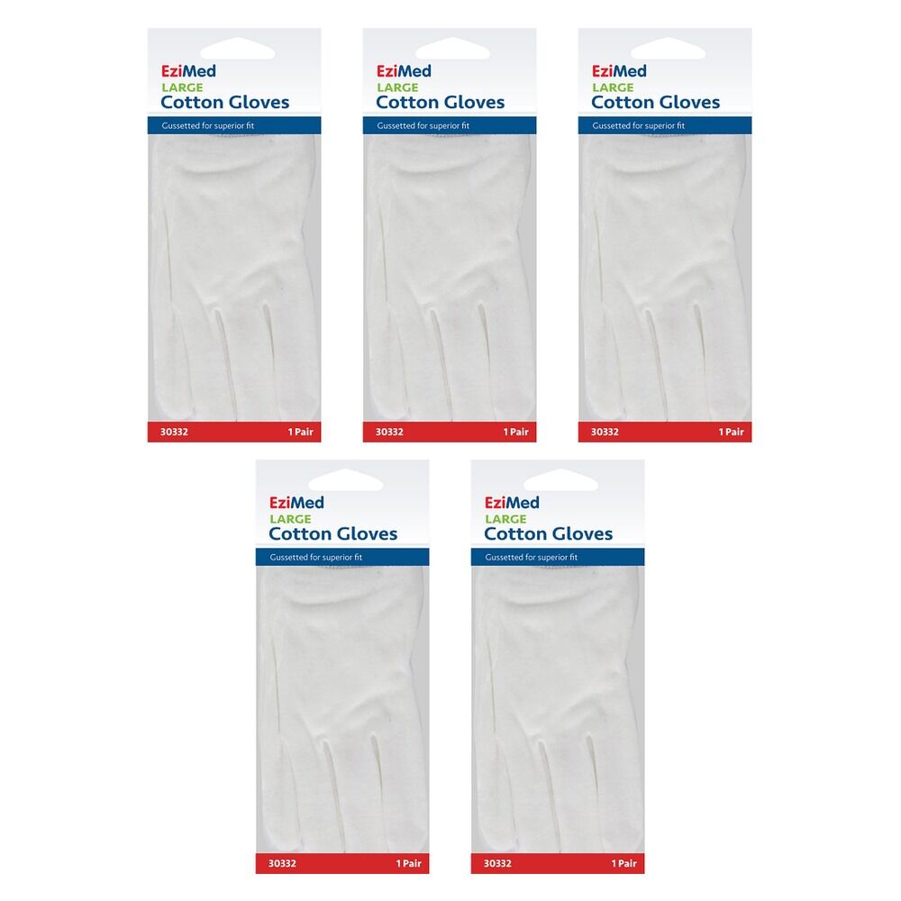 EziMed Cotton Gloves Large Pack of 5