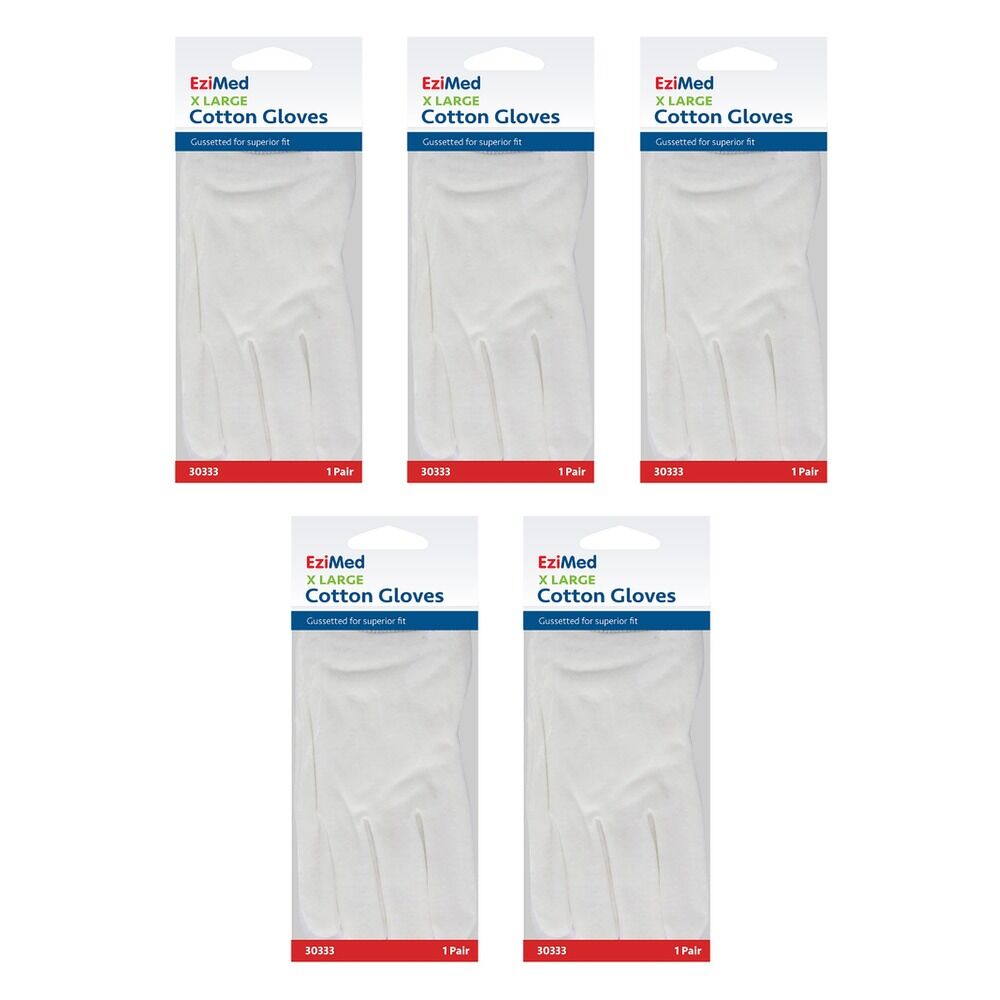 EziMed Cotton Gloves X-Large Pack of 5
