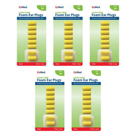 EziMed Foam Ear Plugs 4 Pairs + Case x 6 Bundle of 5