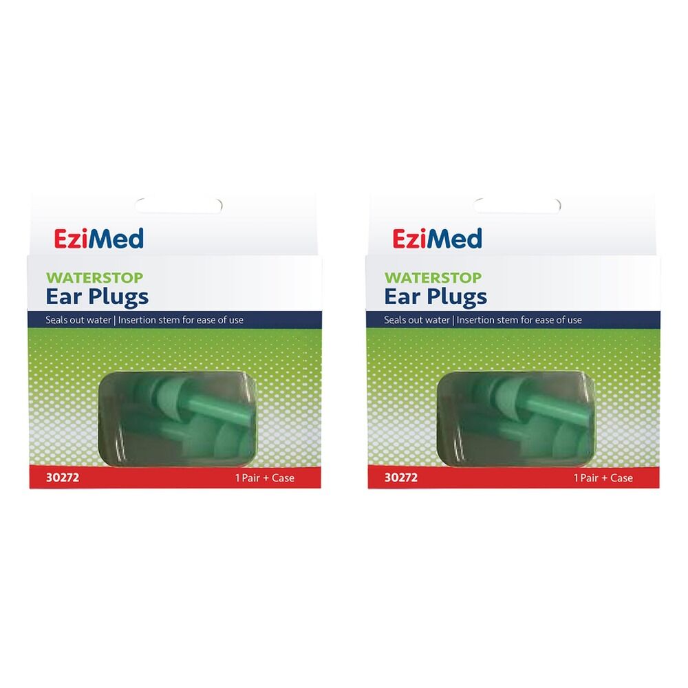 EziMed Waterstop Ear Plugs x 6 Bundle of 2